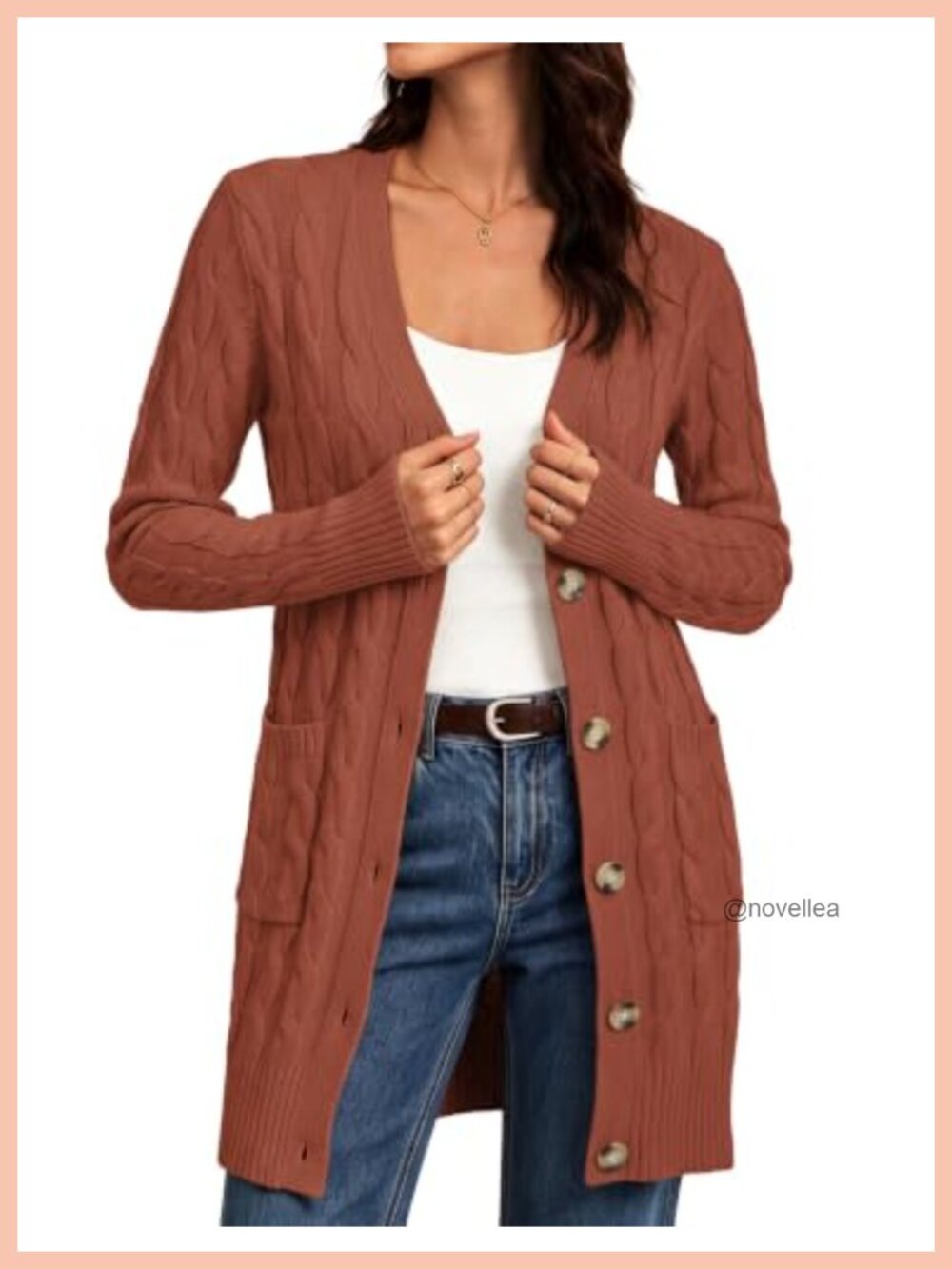 Cable Knit Button Down Chunky Cardigan Oversized Sweater